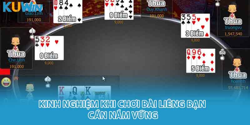 Kinh nghiệm khi chơi bài liêng bạn cần nắm vững